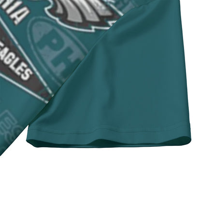 Philadelphia Football Game Day All-over Print Men's Billiard Cloth With Black Zipper