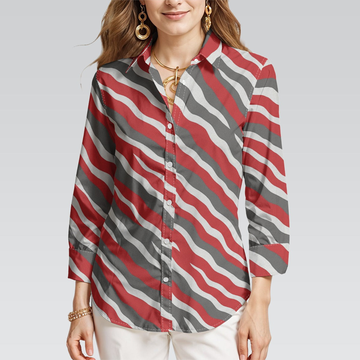 Ohio State Zubaz Buckeyes Women's 3/4 Sleeve Shirt