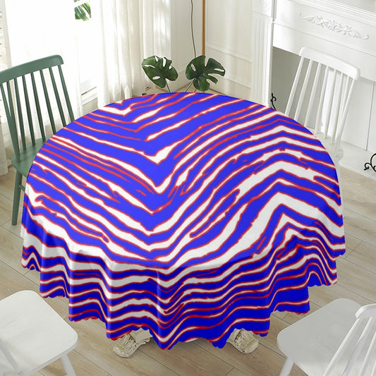 Buffalo Bills Zubaz Waterproof tablecloth | Round 180(gsm)
