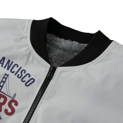 San Francisco Niners College Football Fleece Bomber Jacket