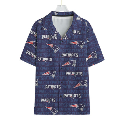 New England Football Game Day All-Over Print Men's Faux Linen Hawaiian Shirt