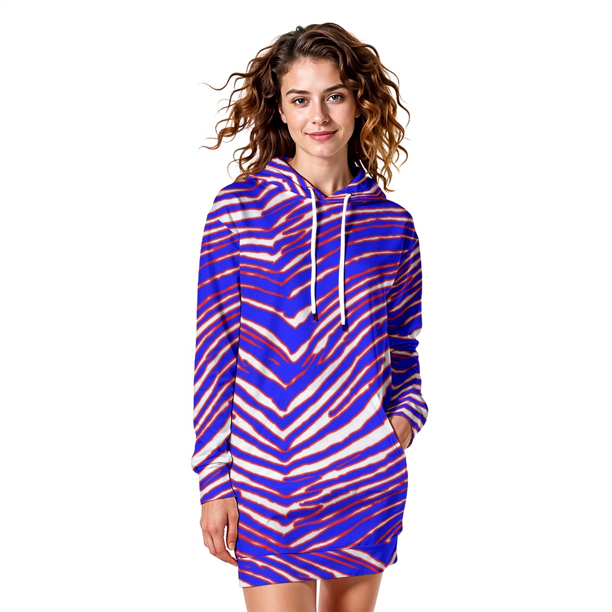 Buffalo Bills Zubaz Women's Heavy Fleece Long Hoodie