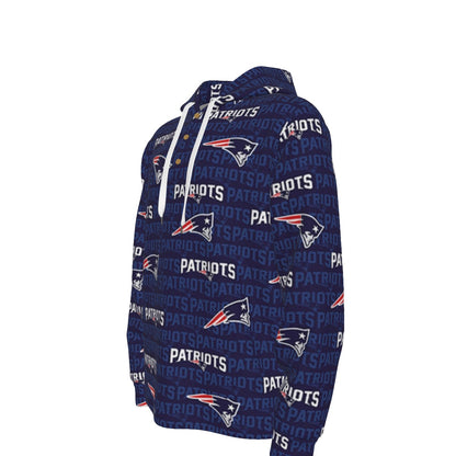 New England Football Game Day All-Over Print Men's Half  Button Hoodie