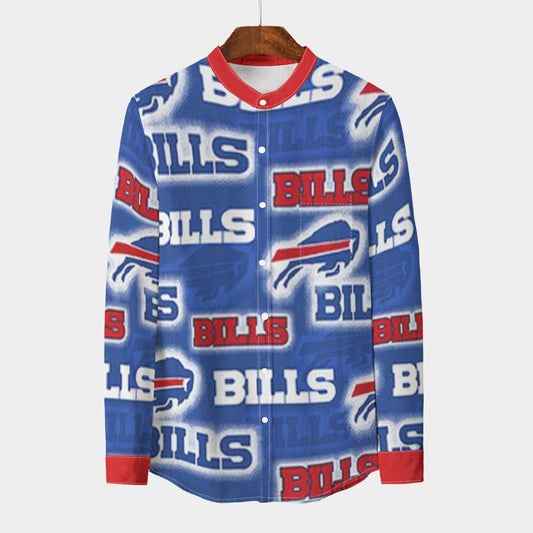 Urban Legend Buffalo Bills Stand Collar Shirt With Long Sleeve | 110GSM Imitation Flax