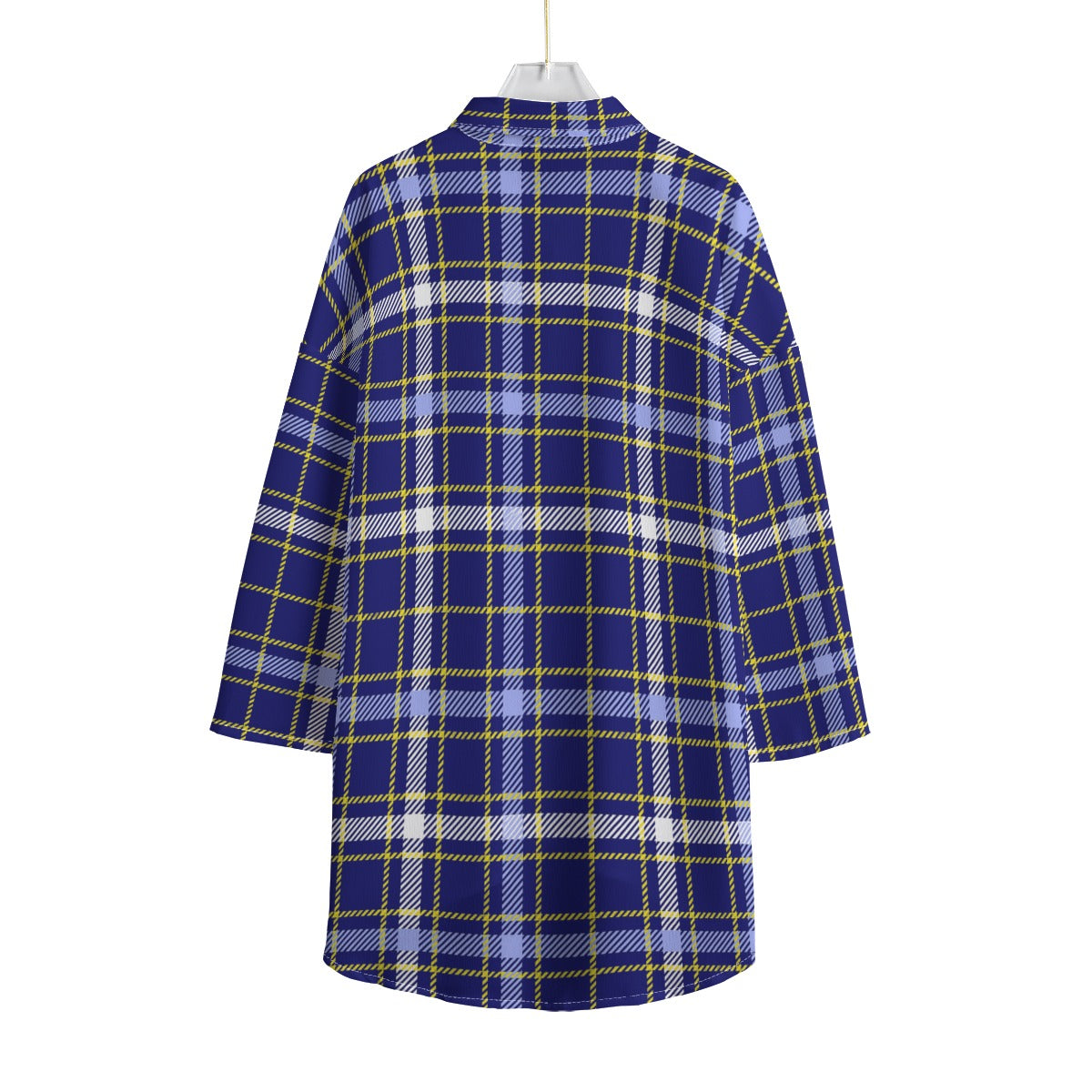 Michigan Tartan Plaid Wolverines Women's Chiffon Shirt With Elbow Sleeve