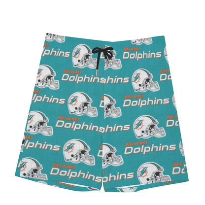 Miami Football Game Day All-Over Print Men's Beach Shorts With Elastic Waist