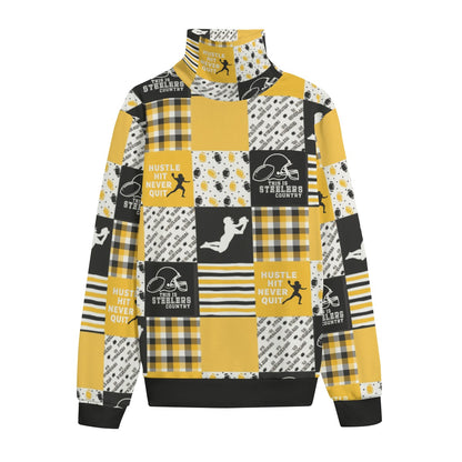 All-Over Print Unisex Turtleneck Knitted Fleece Sweater