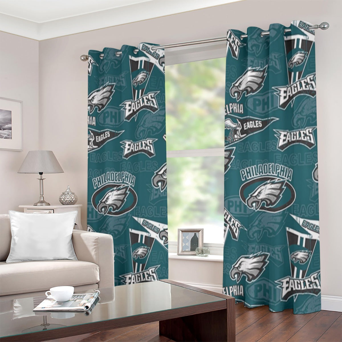 Philadelphia Football Game Day Grommet Curtains (Large Size)