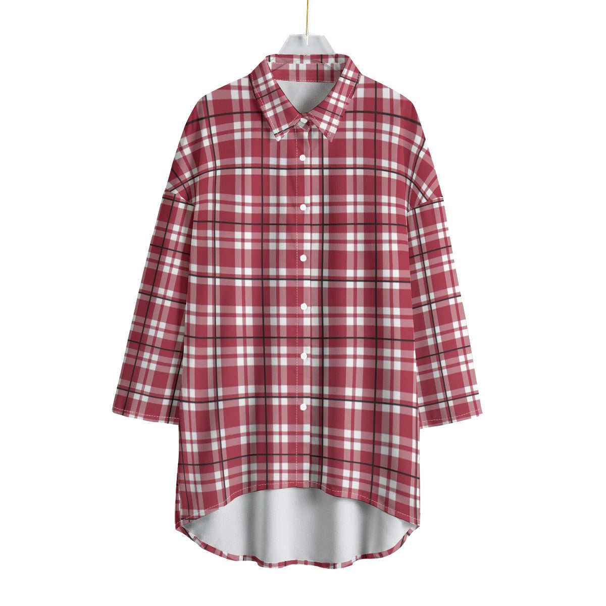 Alabama - Crimson Tide tartan plaid Women's Chiffon Shirt With Elbow Sleeve