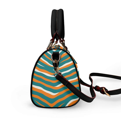 Miami Football Game Day Classic Barrel-Shaped PU Leather Handbag
