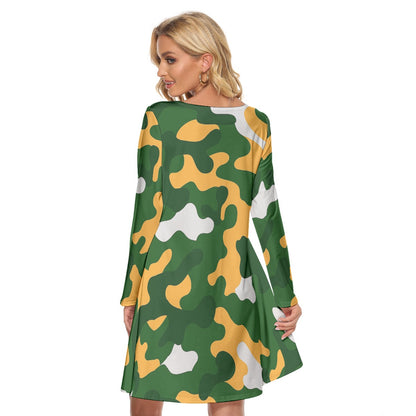 Green Bay Football Game Day All-Over Print Women's Crew Neck Dress