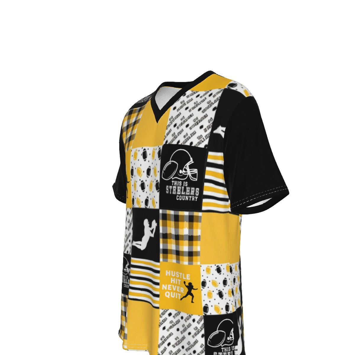 Pittsburgh Steelers Eco-friendly All-over Print Unisex V-neck T-Shirt