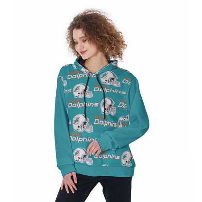 Miami Football Game Day All-Over Print Women's Pullover Hoodie