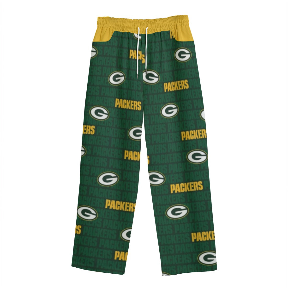 Green Bay Football Game Day All-Over Print Unisex Straight Casual Pants | 245GSM Cotton