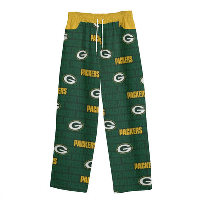 Green Bay Football Game Day All-Over Print Unisex Straight Casual Pants | 245GSM Cotton