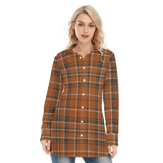 Texas at Austin Tartan plaid Longhorns Women's Long Shirt
