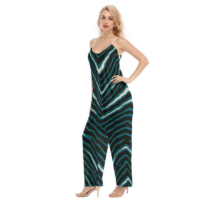 Philadelphia Football Game Day All-Over Print Women's Loose Cami Jumpsuit