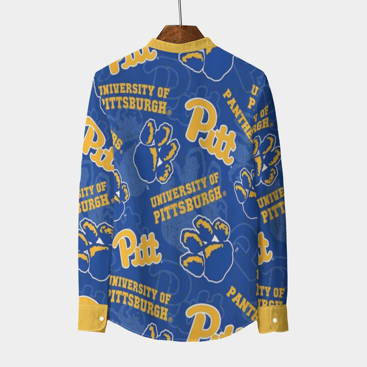 Pittsburgh - Panthers Stand Collar Shirt With Long Sleeve|110GSM Imitation Flax
