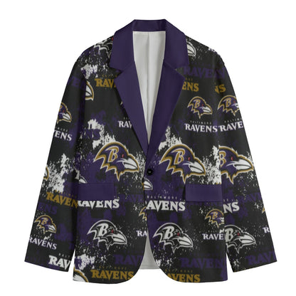 Blazer with Baltimore Ravens logo and text on a white background