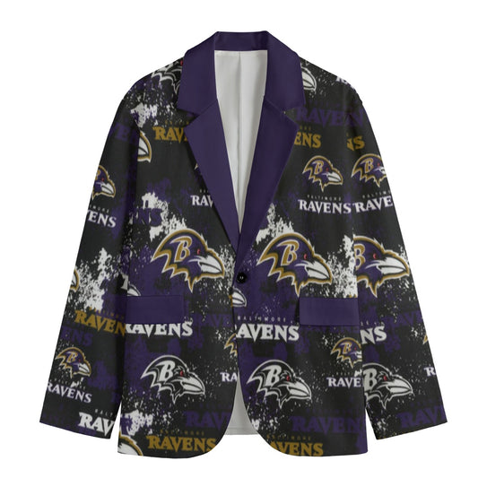 Blazer with Baltimore Ravens logo and text on a white background