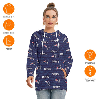 New England Football Game Day All-Over Print Women's Hoodie With Double Hood