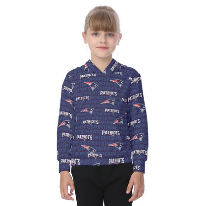 New England Football Game Day All-Over Print Kid's Heavy Fleece Hoodie