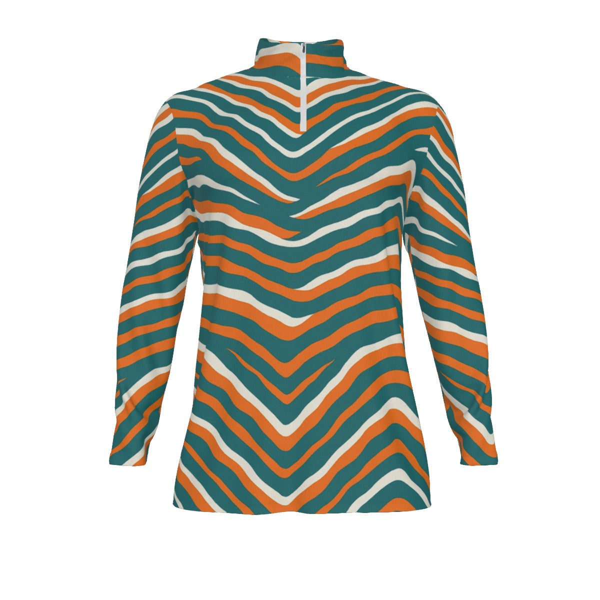 Miami Football Game Day All-Over Print Men's Sports Collar Jersey With Long Sleeve| Interlock