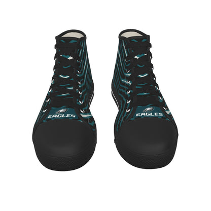Philadelphia Football Game Day Men's Black Sole Canvas Shoes