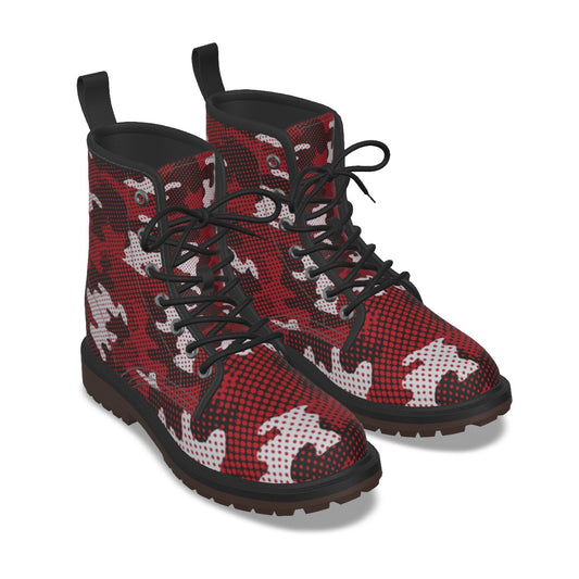 Urban Legend Alabama Crimson and White Camo Martin Short Boots – Bold College Game Day Streetwear