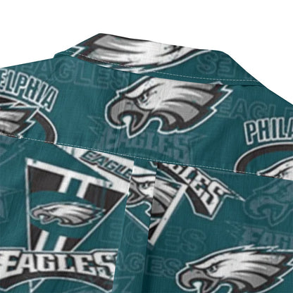 Philadelphia Football Game Day All-Over Print Men's Casual Hawaiian Short Sleeve Shirt | 125GSM Cotton