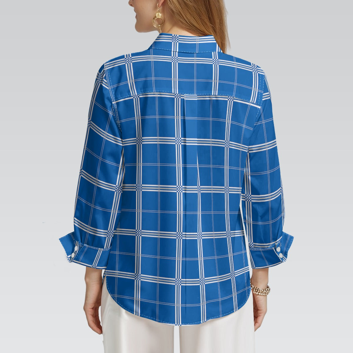 Kentucky Tartan Plaid Wildcats Women's 3/4 Sleeve Shirt