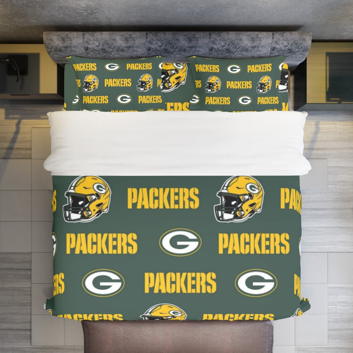 Green Bay Football Game Day Four-piece Duvet Cover Set | Widened