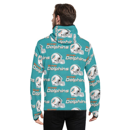 Miami Football Game Day All-Over Print Men's Stylish Hoodie with Thumb Hole Design