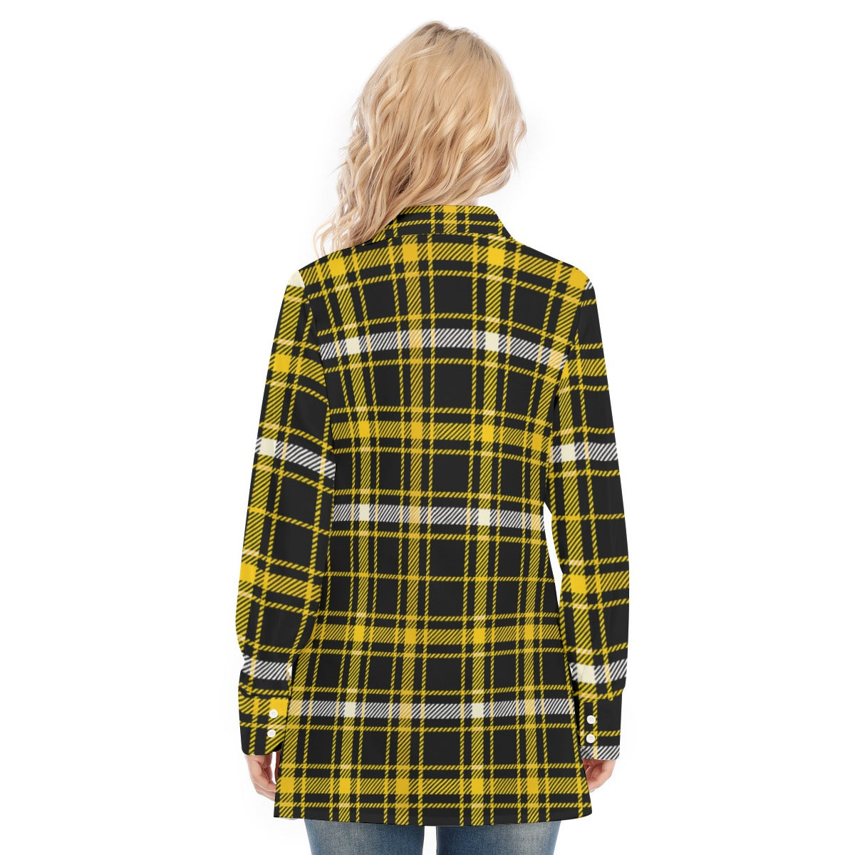 Missouri Tartan Plaid Tigers Women's Long Shirt |115GSM Cotton poplin
