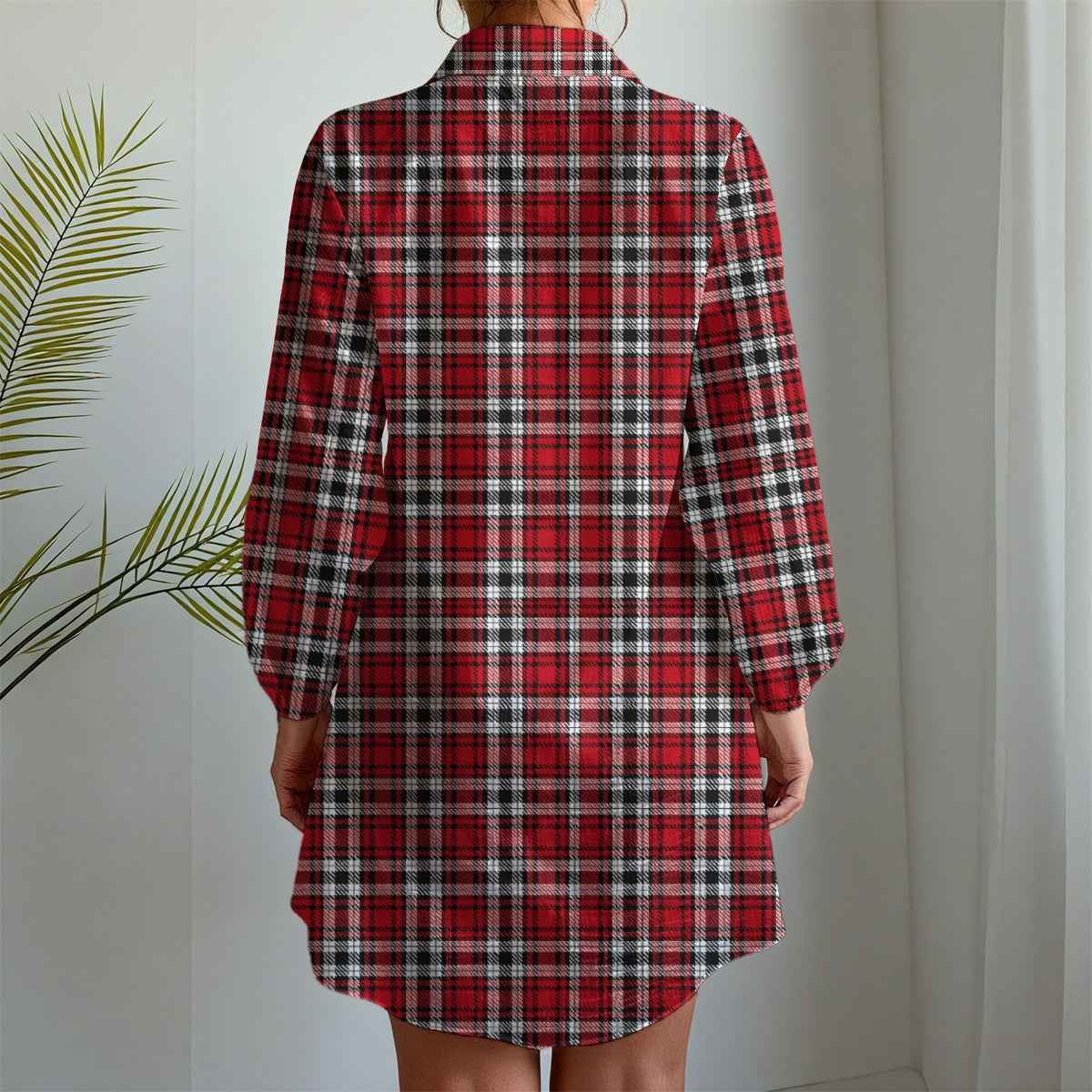Louisville Tartan Plaid Cardinals Women's Long Sleeve Shirt Dress