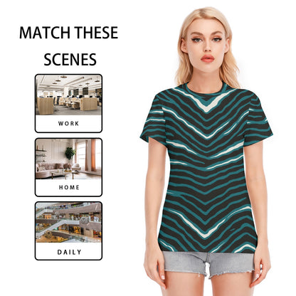 Philadelphia Football Game Day All-Over Print Women's Round Neck T-Shirt | 190GSM Cotton