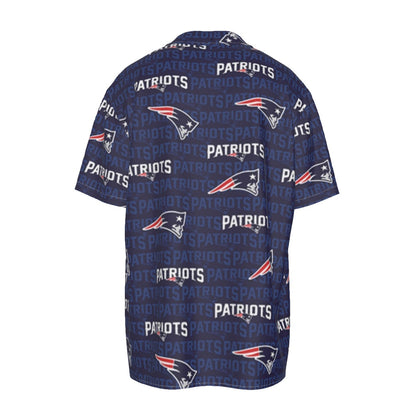 New England Football Game Day All-Over Print Men's Imitation Silk Short-Sleeved Shirt