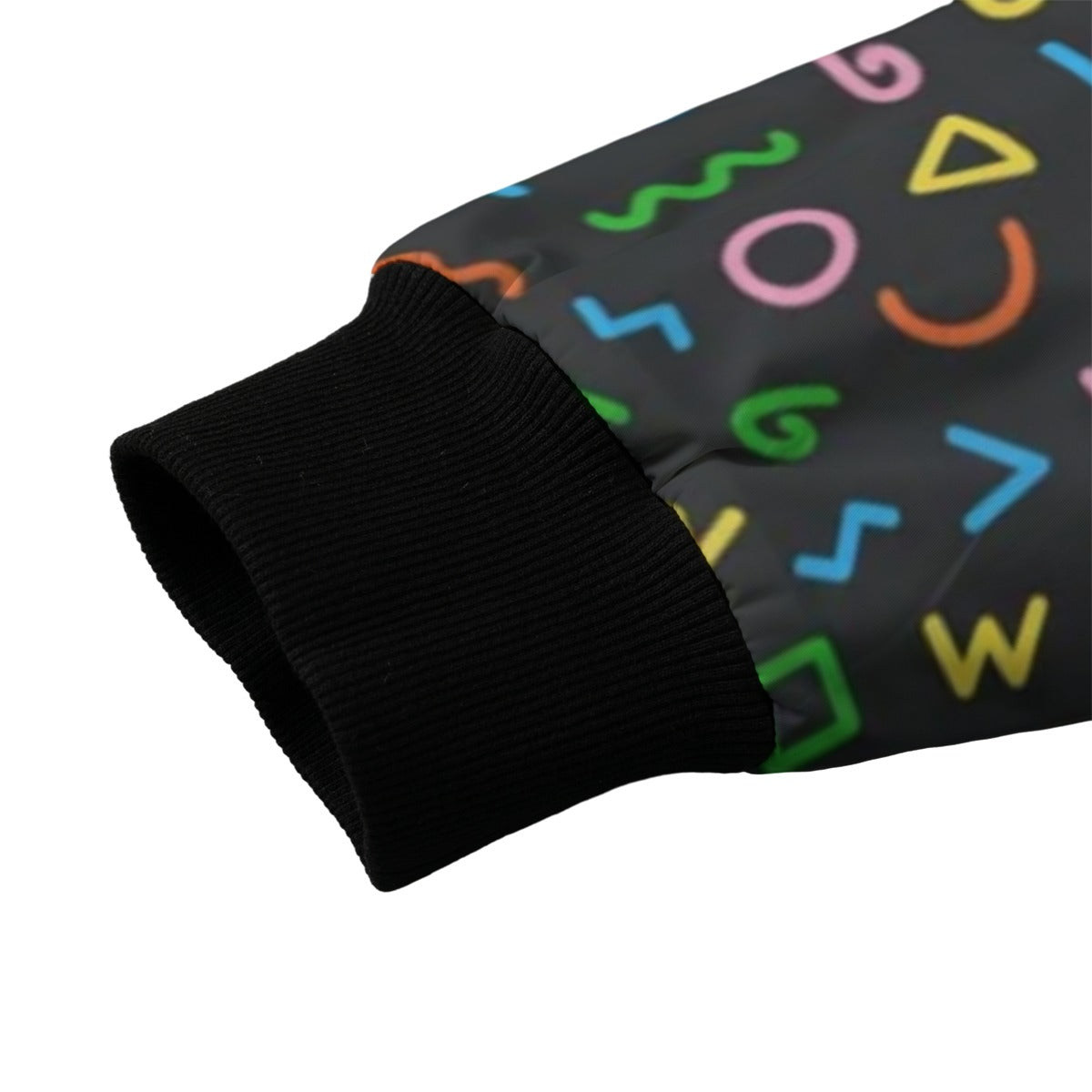 Urban Legend 90s Street Icons Memphis-Style Pattern Abstract Fleece Bomber Jacket