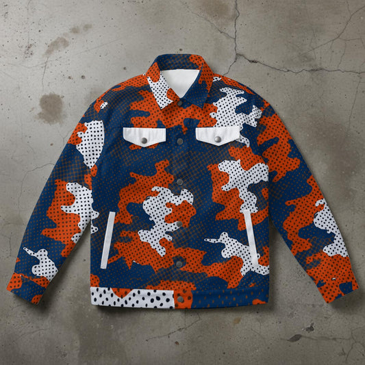 Urban Legend Virginia Navy Orange Camo Unisex Collared Jacket