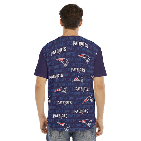 New England Football Game Day All-Over Print Men's Short Sleeve Rounded Hem T-shirt