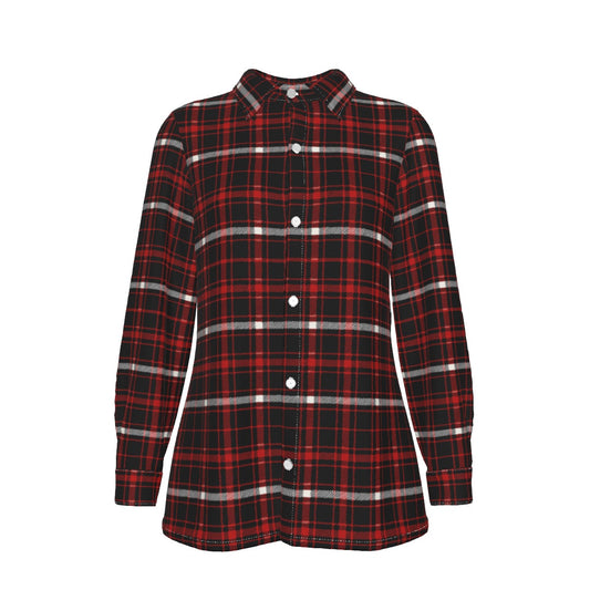 Nebraska Tartan Plaid Cornhuskers Women's Elastic-Back Shirt