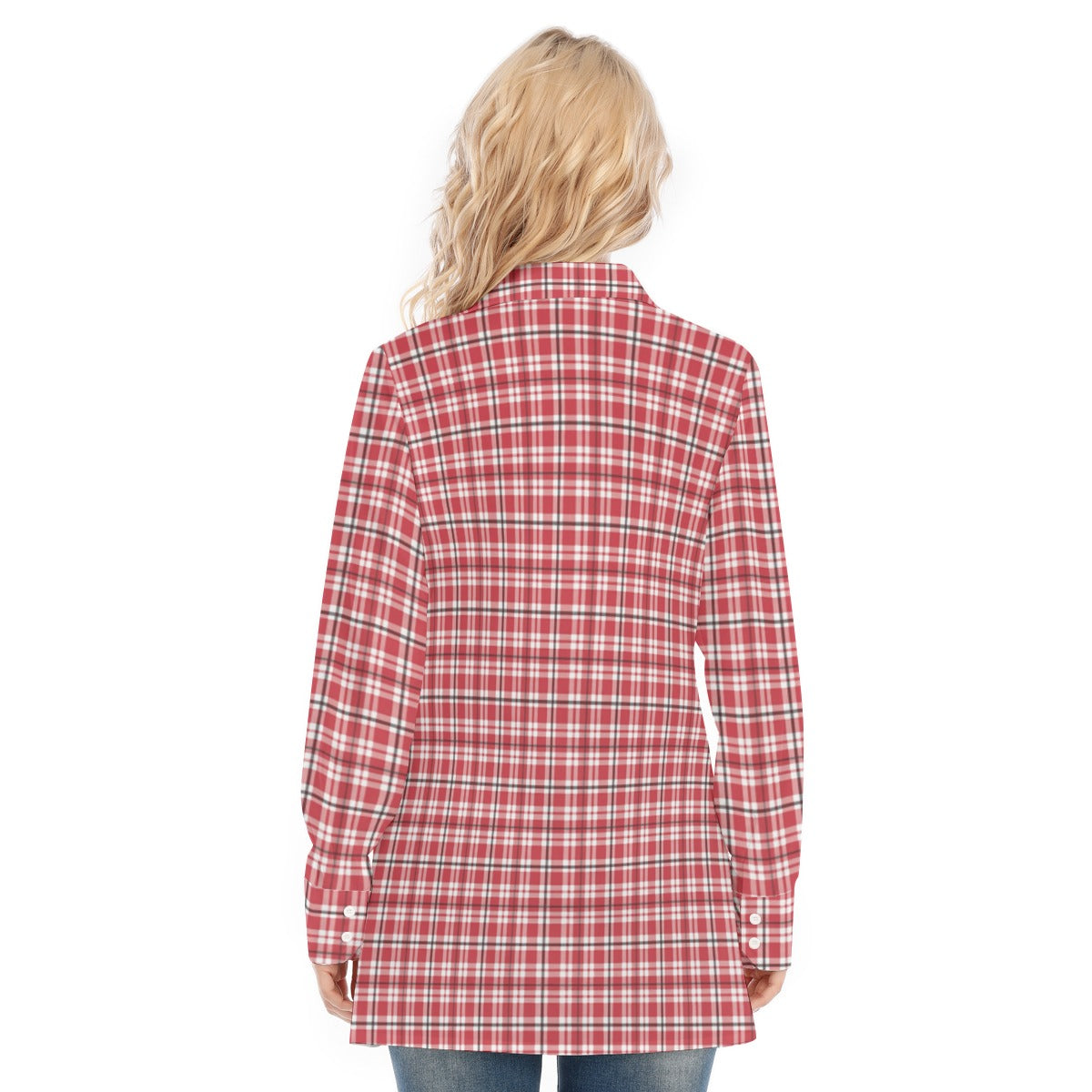 Georgia - Bulldogs Tartan Plaid Women's Long Shirt |115GSM Cotton poplin