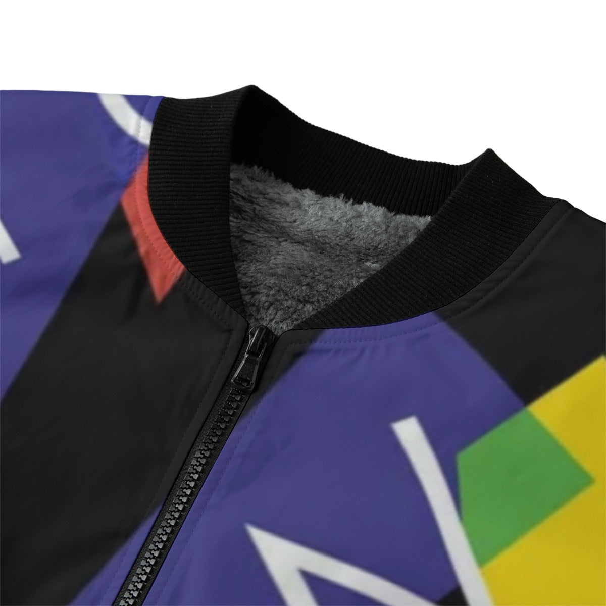 Urban Legend 90s Street Icons Abstract Seamless Geometric Pattern Fleece Bomber Jacket