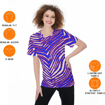 Buffalo Bills Zubaz Women's O-Neck T-Shirt|180 GSM Jersey