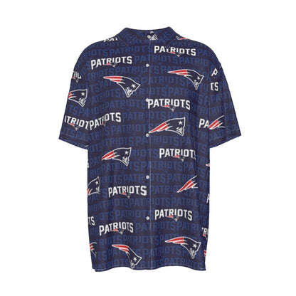 New England Football Game Day All-Over Print Men's Imitation Silk Short-Sleeved Shirt