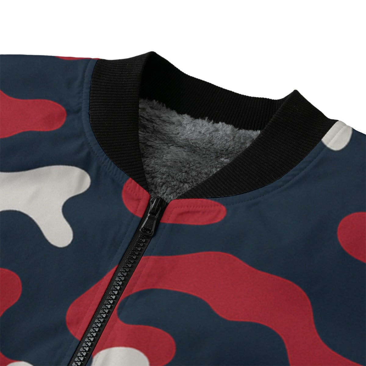 Urban Legend Houston Texans Camo Fleece Bomber Jacket – Deep Steel Blue, Red and White NFL Streetwear