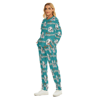 Miami Football Game Day All-Over Print Women's Pajama Suit