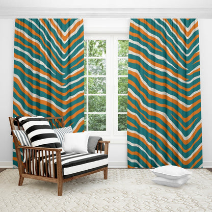 Miami Football Game Day Curtains with Hooks (Large Size)
