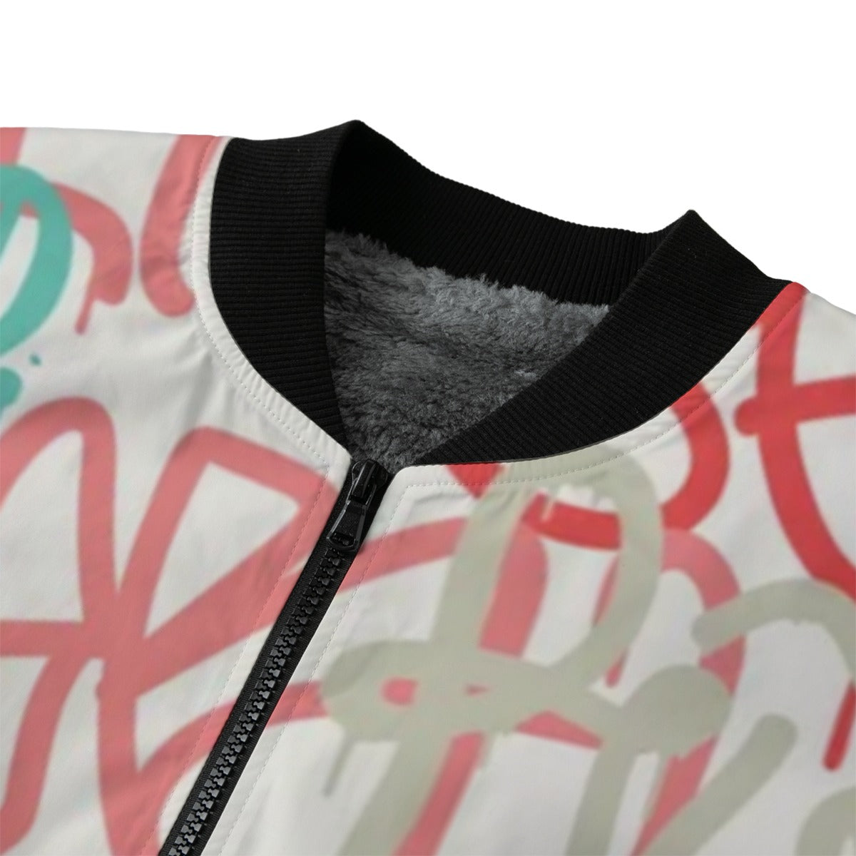 Wildstyle Graffiti Artistic Urban Streetwear Fleece Bomber Jacket  Step into the heart of urban fash