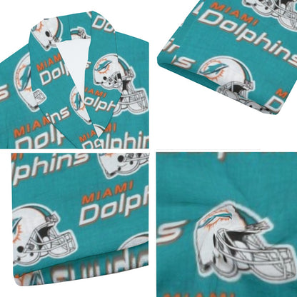 Miami Football Game Day All-Over Print Men's Borg Fleece Robe